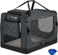 CADOCA® Hundetransportbox faltbar Katzentransportbox Transportbox Autobox Hundebox Box versch. Größen Farbwahl, Größe:XXXL - Anthrazit
