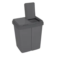 Ribelli Mülleimer Mülltrennsystem ZwEimer Müllbehälter Abfallbehälter 2 x 25 l, grau