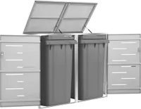 Box na 2 koše 138x77,5x115,5 cm nerezová ocel
