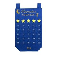 Adventskalender, Ramadan Dekoration Eid Hängekalender für Party, Muslim Islamisch, Farbe Blau