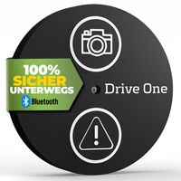 Drive One Blitzerwarner - Warnt vor Blitzern und Gefahren im Straßenverkehr in Echtzeit, automatisch aktiv nach Verbindung zum Smartphone über Bluetooth, Daten von Blitzer.de