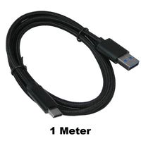 Universal USB-C USB 3.1 Typ C Type C Ladekabel auf USB 3.0 Stecker A (Male) Ladekabel Datenkabel Sync Kabel in Schwarz 1 Meter Länge
