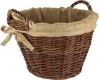 Kaminkorb Holzkorb Kaminholzkorb aus Weide mit Jute Ø 45 cm (Art. 90345-45)