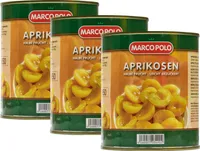 Food-United APRIKOSEN-HÄLFTEN leicht gezuckert 3x Füllm 820g ATG 480g