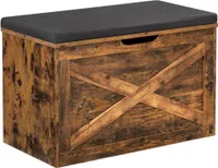 Aufbewahrungstruhe mit Sitzbank, 76 x 40 x 48 cm – Rustikales Braun, stabil und stilvoll