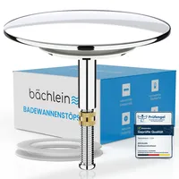 Bächlein Universal Badewannenstöpsel - Abfluss-Stopfen aus massivem Messing inkl. Ersatzdichtung - Chrom