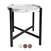 SVJ Beistelltisch Evyl - 46x46x45 cm - Metall - Schwarz/Grau