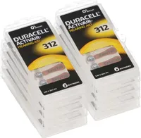 60x Duracell Hörgerätebatterie DA312 Zn 1,4V Hearing Aid