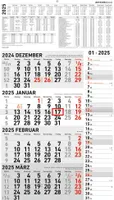 4-Monatskalender Kombi 2025 - Büro-Kalender 33x45 cm (geöffnet) - mit Datumsschieber - Zettler - 961-0011
