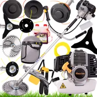 BESTEN Benzin Freischneider Rasenschneider Rasentrimmer 51,7CC, Set mit Gebogenen Hosenträgern, Maske, Adern und Metallscheiben zum Schneiden