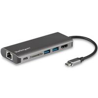 STARTECH.COM USB-C Multiport-Adapter - SD-Speicherkartenleser - Stromversorgung - HDMI 4K - GbE - 2x USB 3.0
