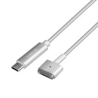 LogiLink USB-C - nabíjací kábel Apple MagSafe 2 strieborný Dĺžka kábla: 1,8 m