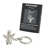 Schlüsselanhänger Schutzengel Angel Guardian in silber matt