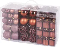 BRUBAKER 101-teiliges Weihnachtskugel Set mit Baumspitze - Funkelnde Christbaumkugeln für den Weihnachtsbaum Braun