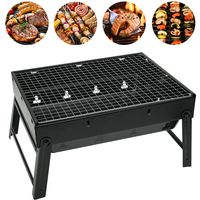 7MAGIC BBQ Barbecue Grill, tragbarer faltbarer Holzkohlegrill für den Schreibtisch, Tischplatte, Outdoor, aus Edelstahl, BBQ-Raucher für Picknick, Garten, Terrasse, Camping, Reisen