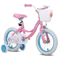 JOYSTAR Kinderfahrrad für Kleinkinder und Kinder im Alter von 2-8 Jahren Mädchen, 16 Zoll Kinderfahrrad mit Stützrädern mit Handbremse und Korb