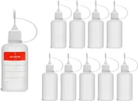 10 Plastikflaschen 30 ml aus LDPE, G14, Tropfverschluss mit Nadelkappe, weiss