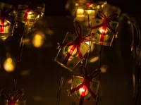 Kupferlichterkette mit Weihnachtsmotiv, ca. 1,25 m