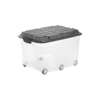 BigDean 4 Stück 60 L Aufbewahrungsbox mit Deckel groß stahlgrau -  stapelbare robuste Box - BPA-frei & lebensmittelecht - rollbare Stapelbox  mit festen Klickverschlüssen - Made in Germany : : Küche, Haushalt  & Wohnen