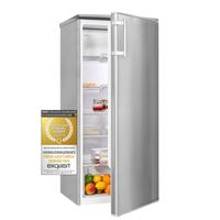 Exquisit Kühlschrank KS185-4-HE-040E inoxlook | 190 l Nutzinhalt | Schnell-Kühlfunktion | Alarm