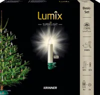 12er-Set kabellose Weihnachtsbaumkerze Krinner Lumix Superlight Mini cashmere Lichtfarbe warmweiß