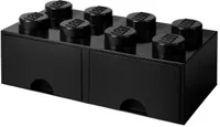 Úložný box LEGO 8 so zásuvkami - čierny
