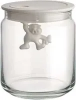 Alessi Vorratsdose Gianni A Little Man Holding On Tight - AMDR04 W - Weiß - 700 ml - von Mattia Di Rosa