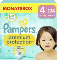Pampers® Windeln Monatsbox premium protection™ Größe Gr.4 (9-14 kg) für Babys und Kleinkinder (4-18 Monate), 174 St.