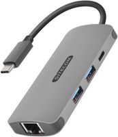USB-C to Gigabit LAN Adapter - with USB-C to Power Delivery + 2 USB 3.0 Ports