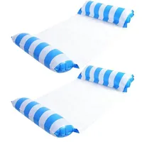 2er Pack Aufblasbare, faltbare Wasserhängematte mit Netzsitz und Kopfstütze aus Premium Nylon - W2ATERZEN