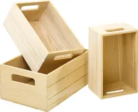 VBS Holzkisten, 3er Set, ca. 30x20x13cm, 27x17,5x12cm und 24x15x10,5cm