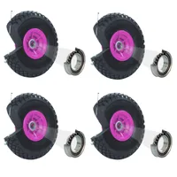 4x Sackkarrenrad PolyurethanRad 260x85 mm 3.00-4 60 mm versetze Nabe Ø 20 mm pink Vollgummi Bollerwagen