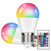 ZMH 2er E27 Led Smarte Farbwechsel kerzen Lampe RGB Glühbirnen 3000k 4W Warmweiß Dimmbar mit Fernbedienung Coloured Bulb 16 Colours 4 Dynamic Modes