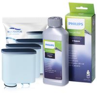 Sada pro údržbu Aqualogis pro Philips, Saeco, Gaggia s 3x náhradními filtry pro Philips + 1x odvápňovač 250ml - kompatibilní s CA6903, CA6700, CA6704