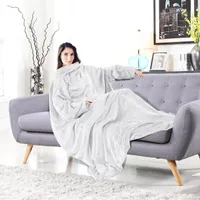 Freetoo Wohndecke Tragbare Kuscheldecke mit Ärmeln, Extra Weich TV Decke, Ärmeldecke, Lounge-Decke, Tragbar Ganzkörperdecke mit Ärmel