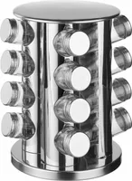 5five Simply Smart Küchenregal für Gewürze mit 16 Behältern Glas Rostfreier Stahl silber 28,5cm x 21cm