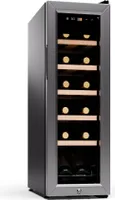 Klarstein Weinkühlschrank, 1 Zone Getränkekühlschrank, Indoor/Outdoor Kühlschrank, Freistehender Flaschenkühlschrank Klein, Weinschrank für Getränke, Weinkühler für 12 Flaschen, 5-18°C