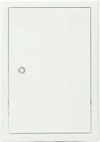 Revisionstür Softline Stahlblech verzinkt weiß RAL 9016 mit versenktem 4-Kantverschluß und 4-teiliger Rahmen 400 mm x 600 mm