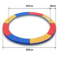 Clanmacy kryt pružín PVC PE kryt okrajov trampolíny pre kryt trampolíny Náhradný diel na trampolínu 100% odolný voči UV žiareniu ? 244/305cm modrá/farebná