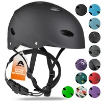 Apollo Skaterhelm Herren, Damen und Kinder | Kinderfahrradhelm | Verstellbar | Skateboard, Bmx Helm Kinder | Größe S/M (48-55 cm) - schwarz