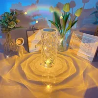 Kaufe 16 farben Kristall Lampe Rose Licht Touch Tisch Lampen LED Atmosphäre  Schlafzimmer Dekor Nachtlicht Für Weihnachten Home Party