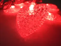 LED Lichterkette HERZ Dekoleuchte 10 flammig  batteriebetrieben : Rot
