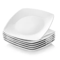 MALACASA, série Julia, 6dílná porcelánová sada dezertních talířů 16,7 cm Talíř na dort pro 6 osob