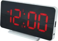 Caliber Slim-line Digitaler Wecker - Dualer Wecker - Großes rotes Display - USB-Anschluss (HCG022)