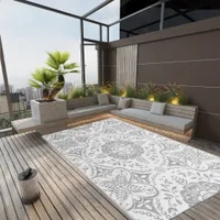 vidaXL Outdoor-Teppich ARAKIL Hellgrau 140x200 cm PP