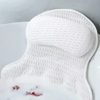Badewannenkissen, 4D Badekissen, Badewannen Kissen mit Haken und 6 Saugnäpfen, Maschinenwaschbar, Spa, Kopf- und Nackenstütze, für alle Badewannen