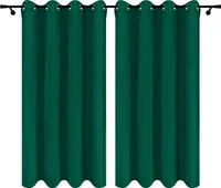 Vorhänge aus Velours mit Ösen 140x250 cm 2 Stücke Grün Dunkelgrün Fertige Gardinen