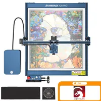 ATOMSTACK A20 Pro Graviermaschinen, 20W Ausgangsleistung Optical maser Cutter mit F30 Air Assist und 50pcs Kunstleder Quadrat Patch, 130W Engraving maschine für Holz und Metall, Acryl, Leder