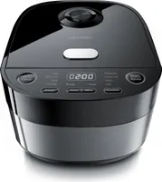Arendo - Digitaler Reiskocher & Dampfgarer 4L, Multikocher 800W,  4 Liter für bis zu 8 Personen, Schnelle Zubereitung, Warmhaltefunktion, inkl. Dämpfeinsatz, Löffel & Messbecher, Schwarz