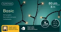 Lumineo LED Lichterkette Basic 600 cm 80 Lichter klassisch warm